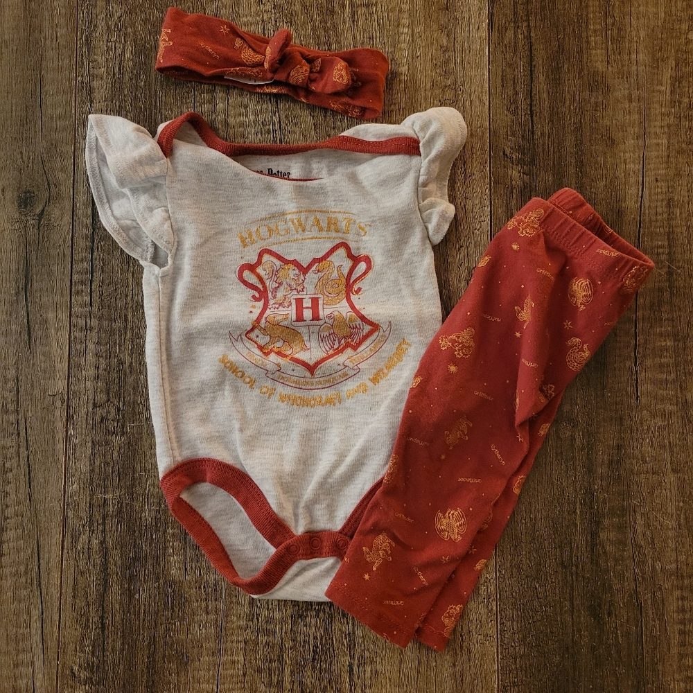 Harry Potter Baby Girl Outfit and matching Headband